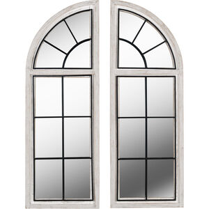 Doublet 42 X 15 inch Weather White Wood Wall Mirror Set
