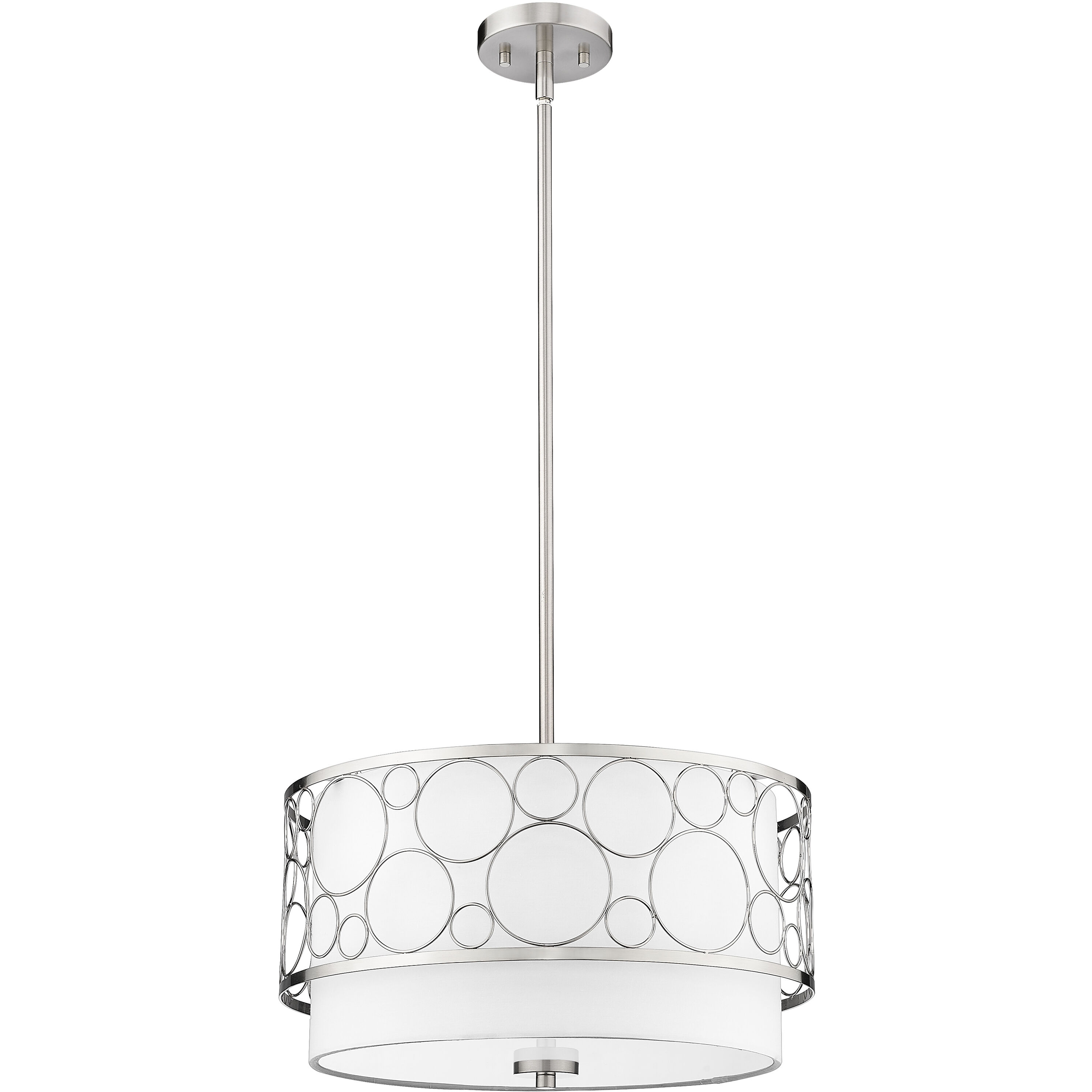 Kendall 3 Light 17 inch Brushed Nickel Pendant Ceiling Light