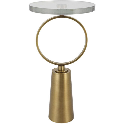 Ringlet 24 X 13 inch Antique Brass and Seeded Glass Accent Table