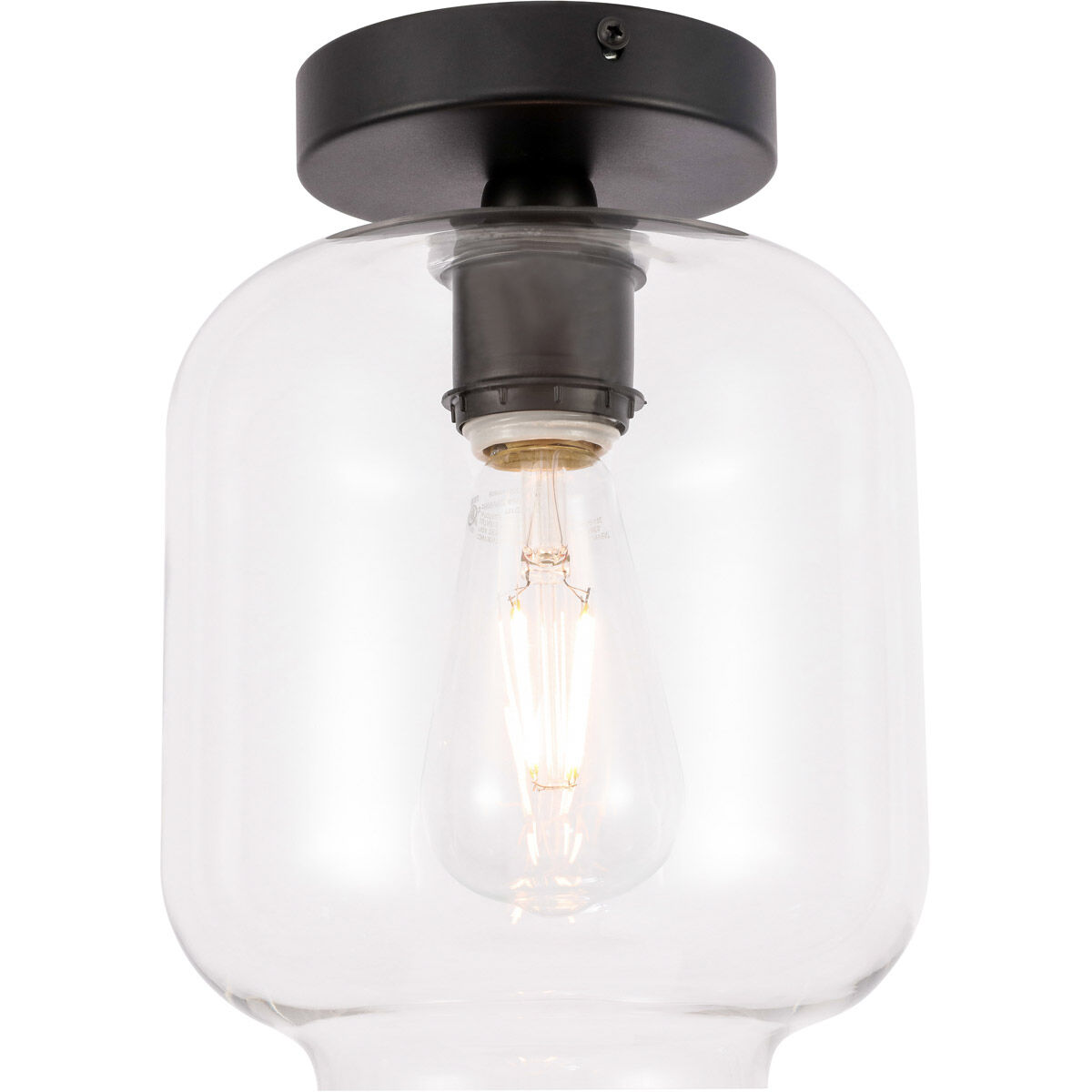 Collier 1 Light 7 inch Black Flush Mount Ceiling Light