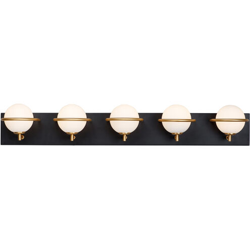 Revolve LED 34 inch Black/Gold Bath Vanity Wall Light