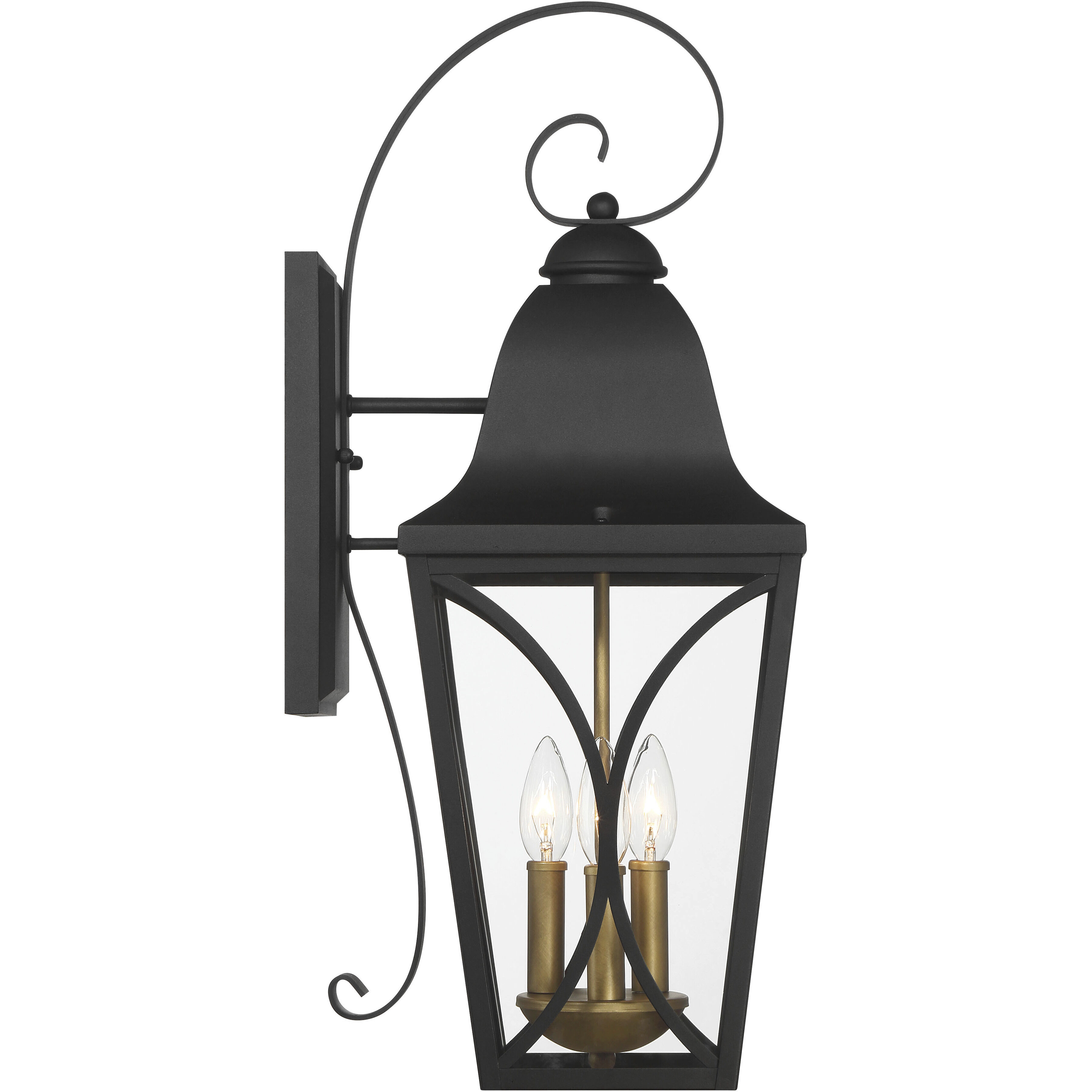 Cardigan Outdoor Wall Mount in Sand Coal and Olden Brass, Great Outdoors