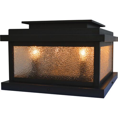 Bournemouth 4 Light 9 inch Satin Black Outdoor Column Mount in Dew Drop