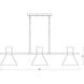 Soriano 6 Light 48 inch Matte Black and Heritage Brass Linear Chandelier Ceiling Light