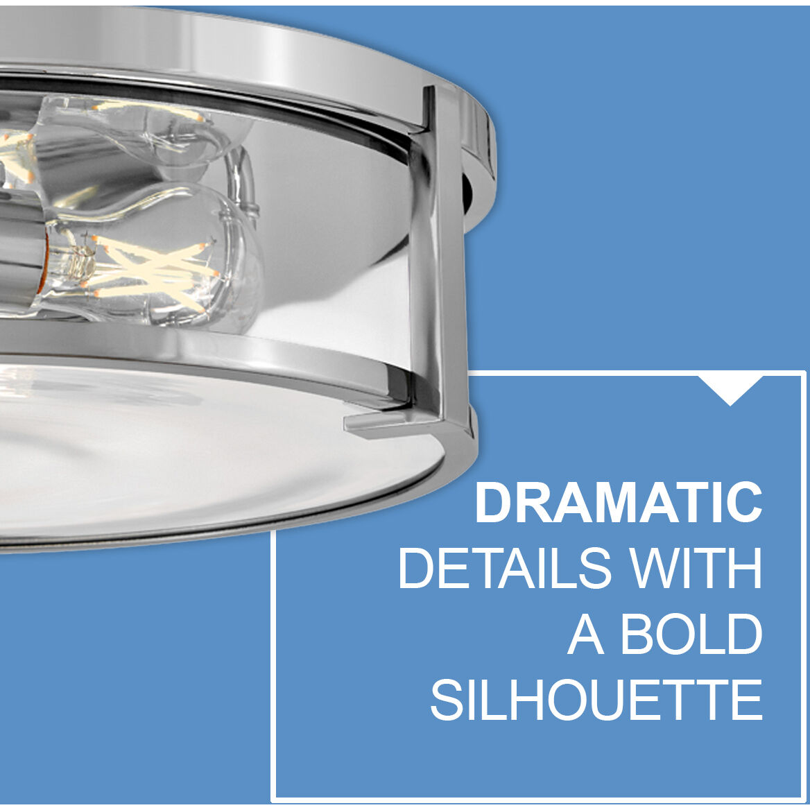 Lowell 3 Light 16 inch Chrome with Clear glass Foyer Light Ceiling Light, Flush Mount