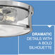 Lowell 3 Light 16 inch Chrome with Clear glass Foyer Light Ceiling Light, Flush Mount