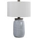 Dimitri 28 inch 150 watt Light Blue Crackle Glaze and Aged Charcoal Table Lamp Portable Light