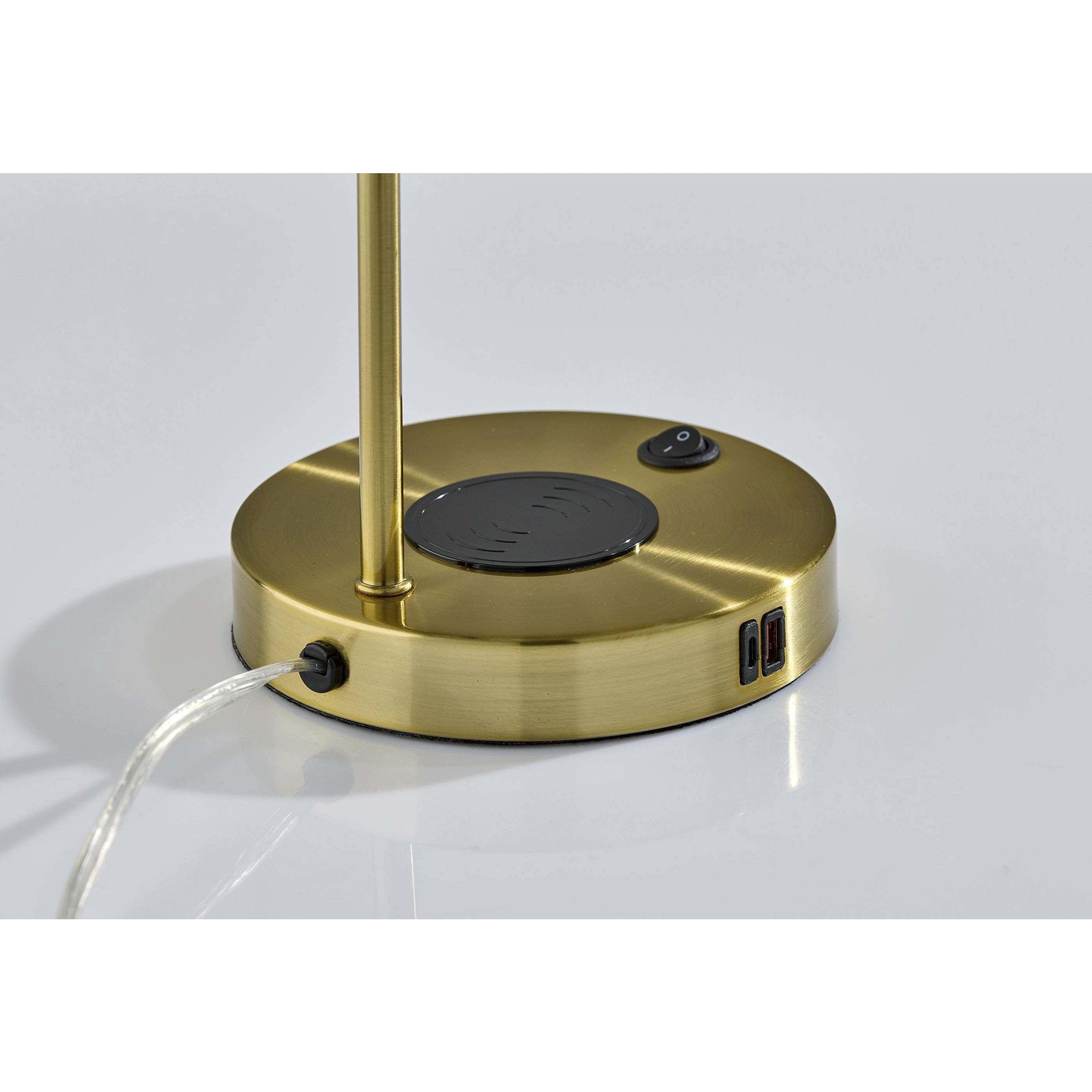 Rico 19 inch 60.00 watt Antique Brass Supercharger Desk Lamp Portable Light