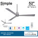 Simple 52 inch Silver Outdoor Ceiling Fan