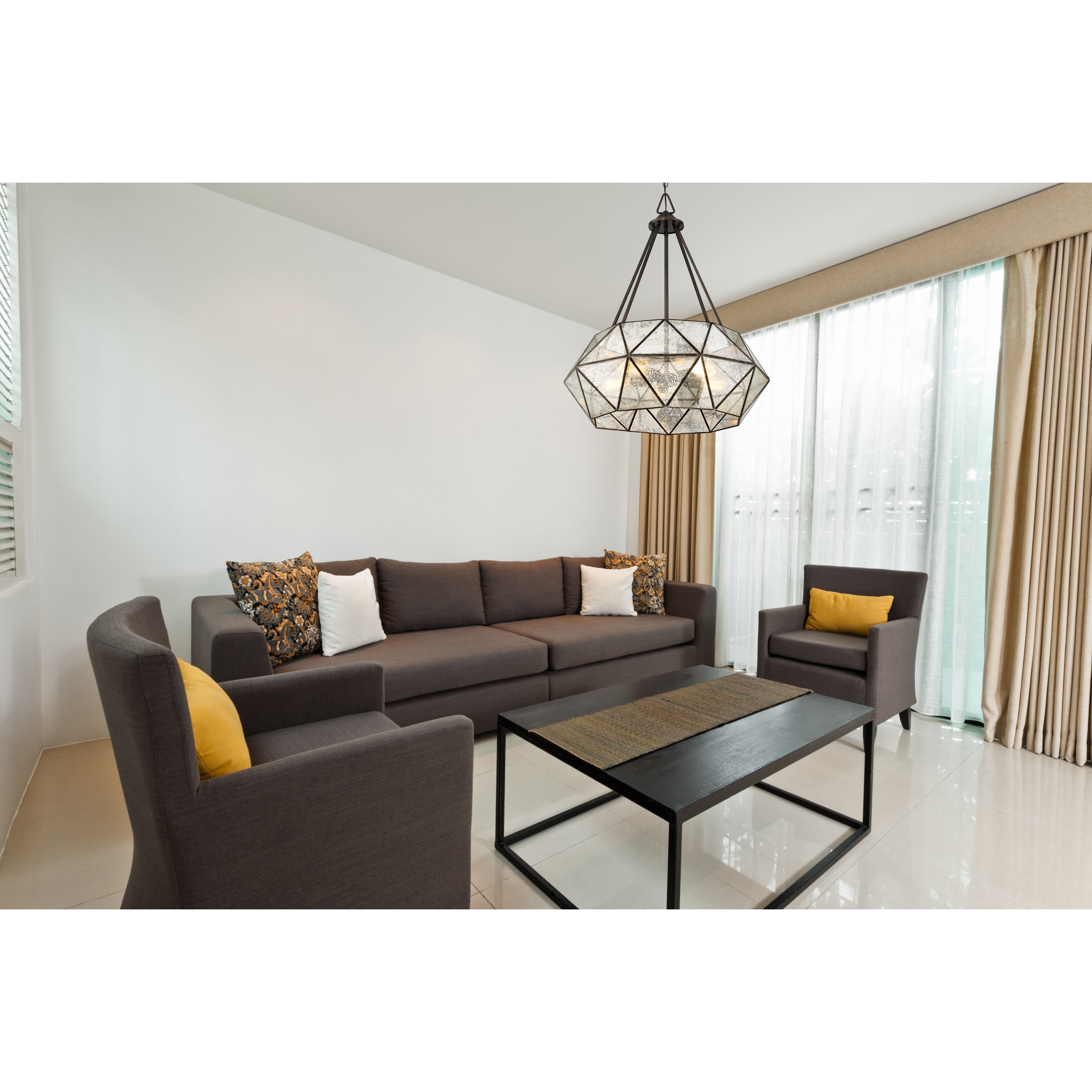 Tartan 5 Light 28 inch Oiled Burnished Bronze Pendant Ceiling Light