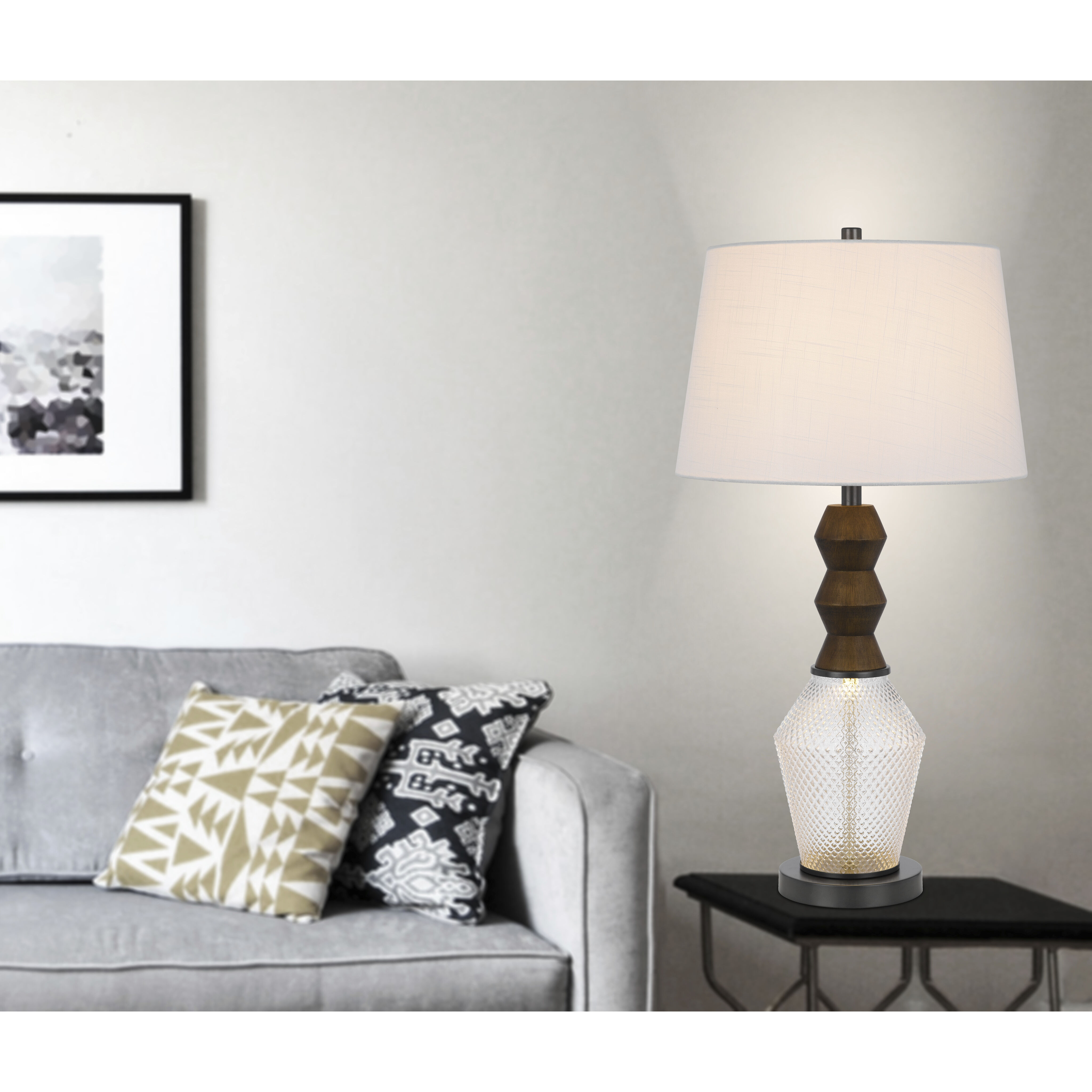 Harlan 32.5 inch 100.00 watt Dark Oak and Iron Grey Table Lamp Portable Light