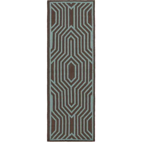 Frontier 96 X 30 inch Mint, Dark Brown Rug