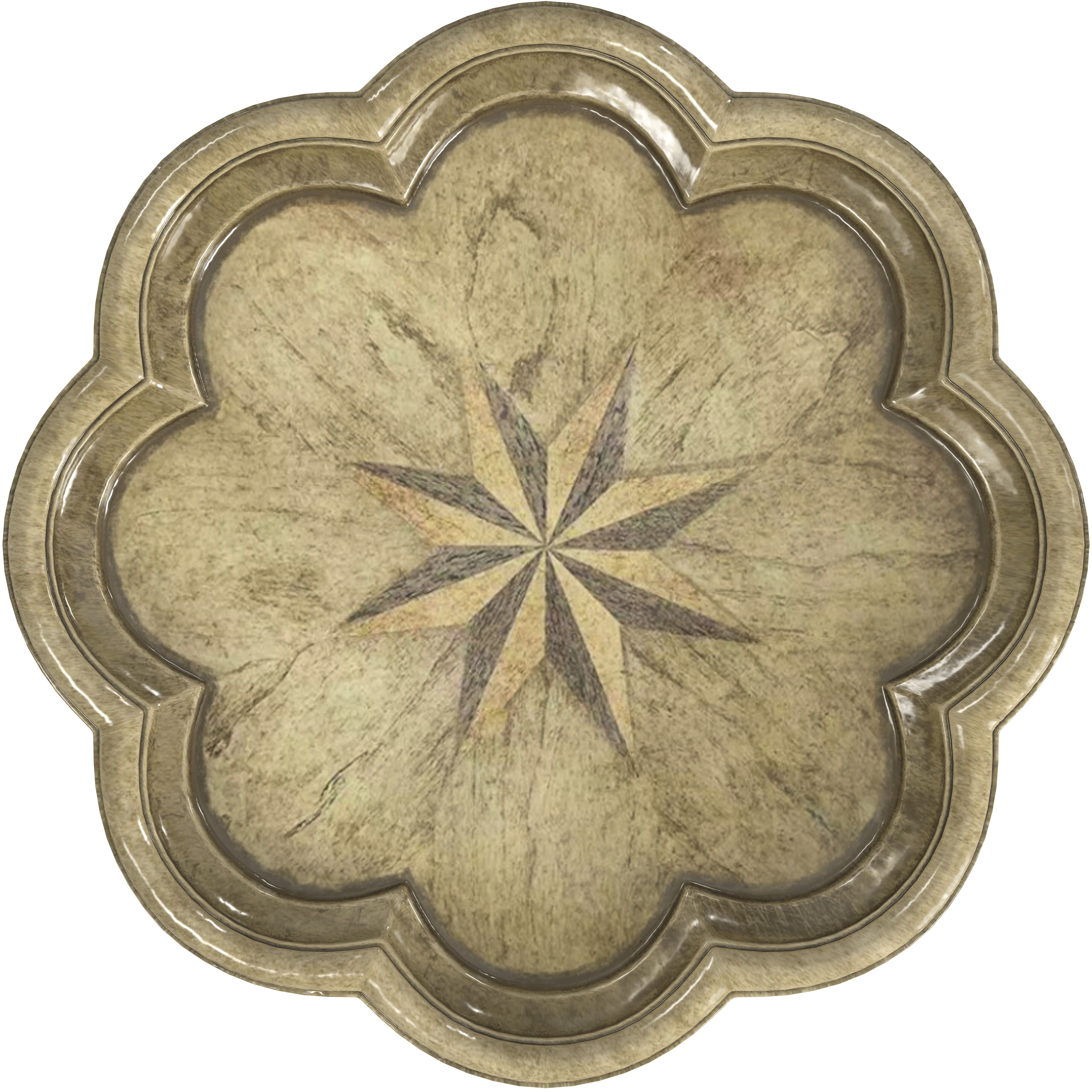 Whitman Scalloped Edge Side Table in Beige