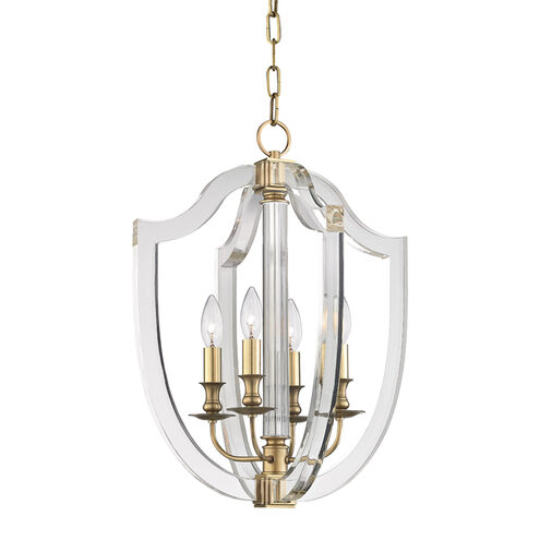 Arietta 4 Light 16.5 inch Aged Brass Pendant Ceiling Light