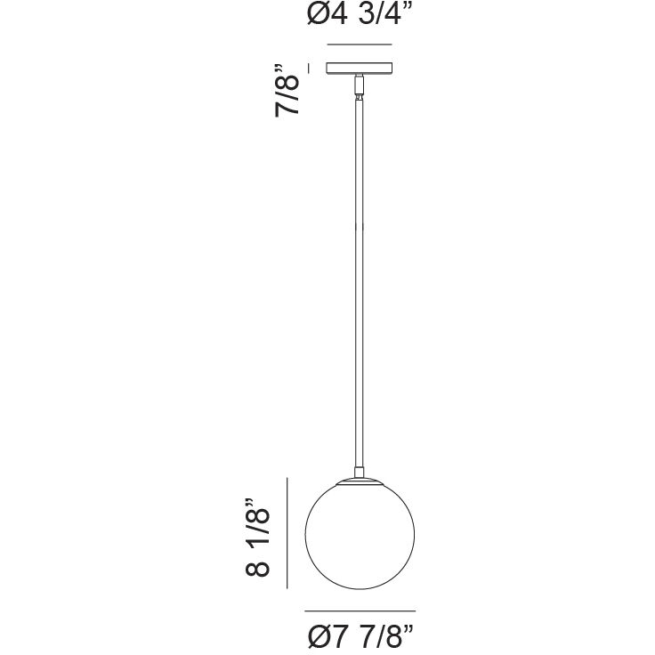 Novo 1 Light 7.88 inch Black Chandelier Ceiling Light in Black and Opal Glass