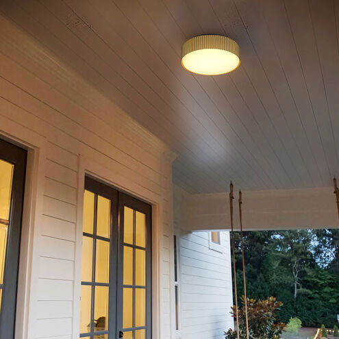Channel LED 9 inch Painted Brass Outdoor Flush Mount