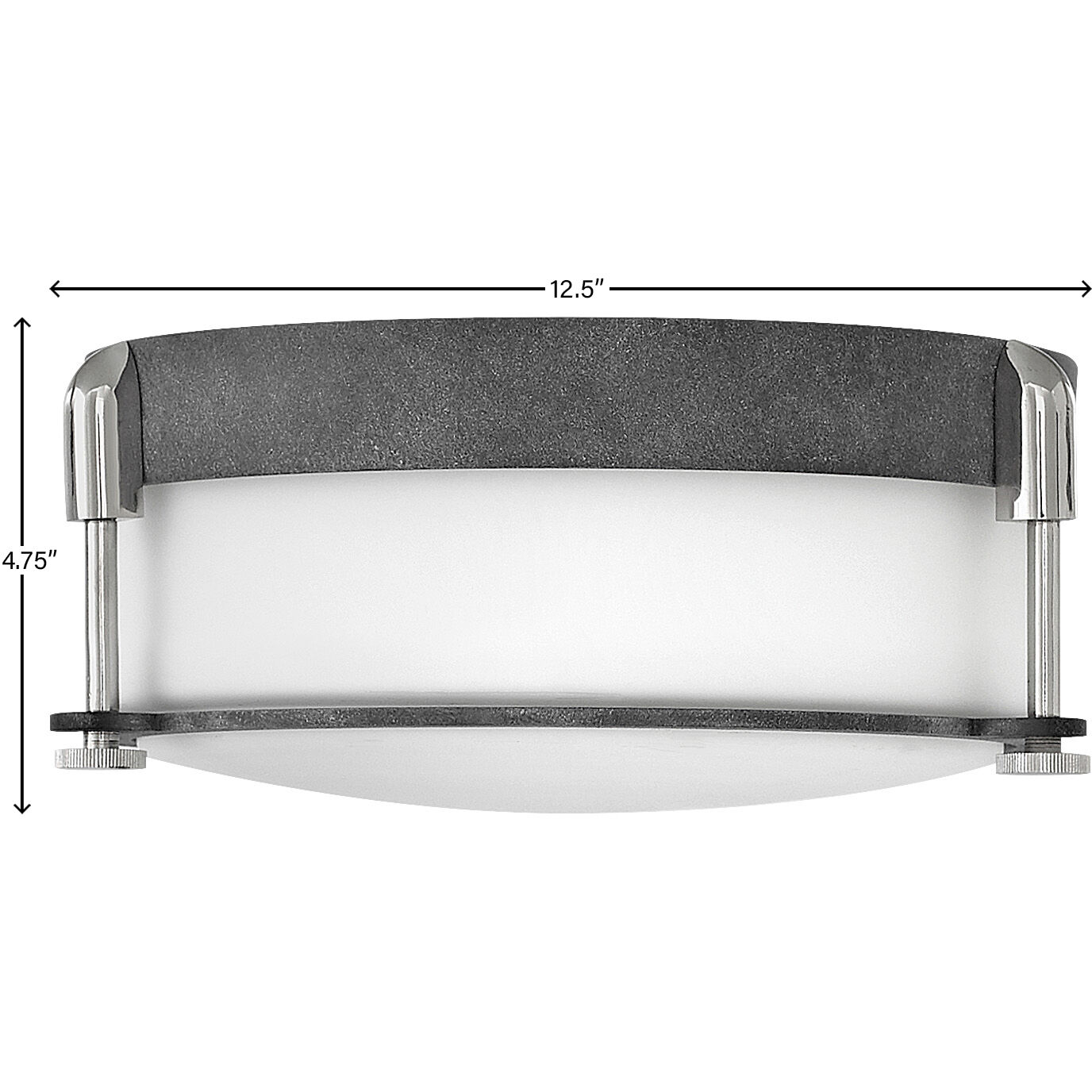 Colbin 2 Light 12.5 inch Aged Zinc with Polished Nickel Indoor Flush Mount Ceiling Light