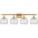 Ballston Deco Swirl 4 Light 36 inch Satin Gold Bath Vanity Light Wall Light, Ballston