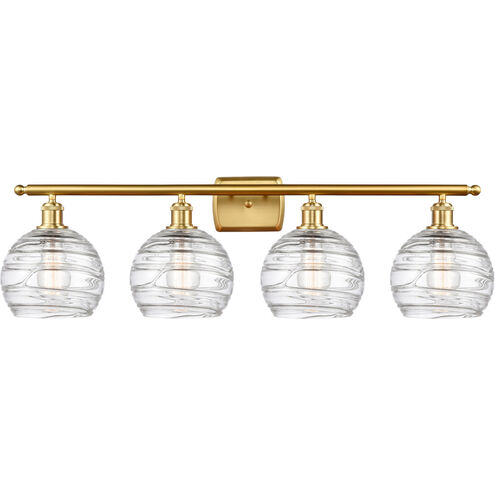Ballston Deco Swirl 4 Light 36 inch Satin Gold Bath Vanity Light Wall Light, Ballston