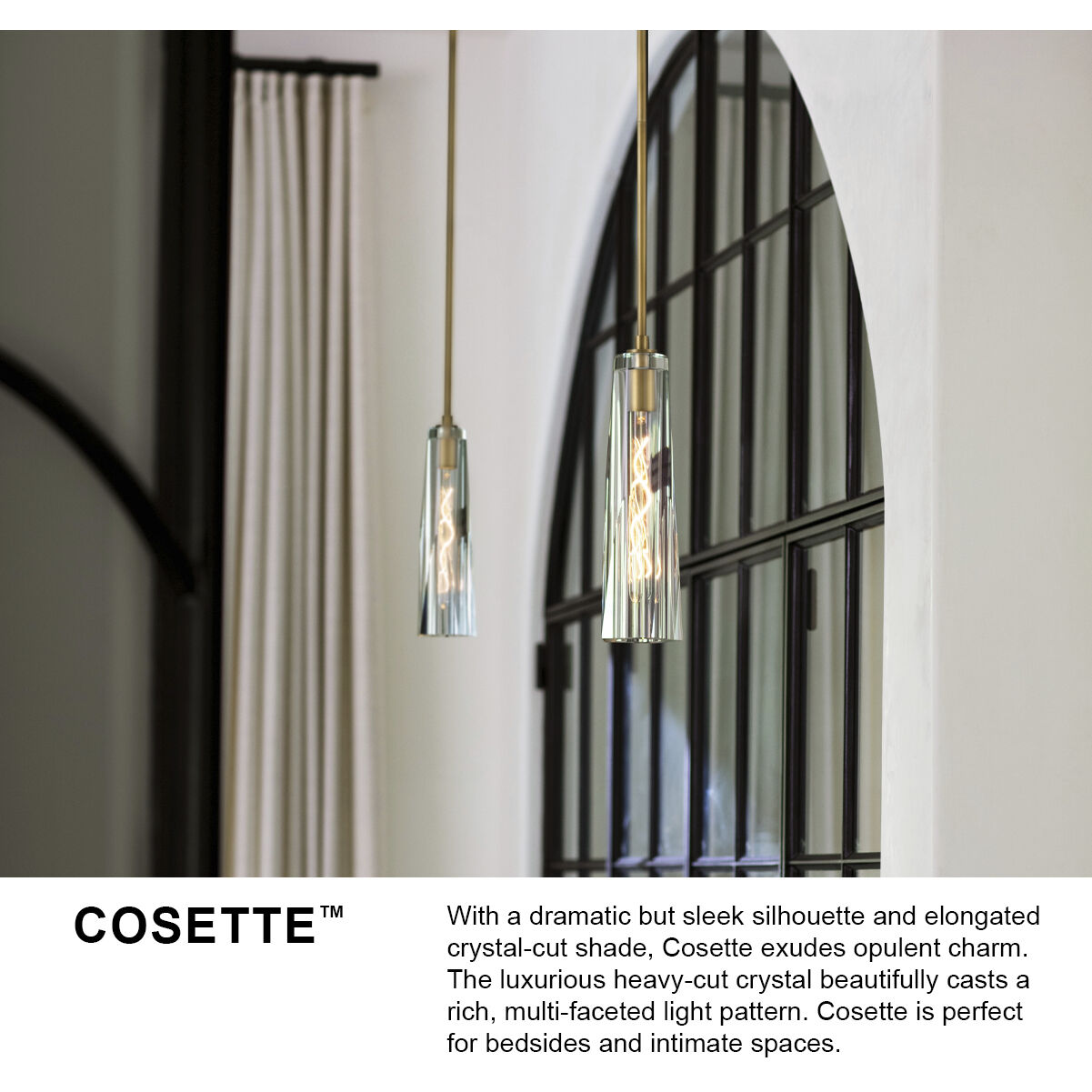 Cosette LED 5 inch Heritage Brass Pendant Ceiling Light in Heritage Brass / Clear