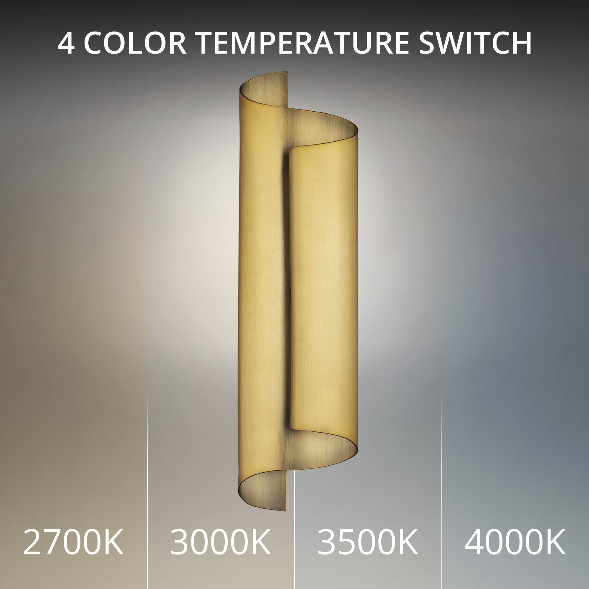 Pirouette Indoor Wall Lighting in 3000K, Aged Brass