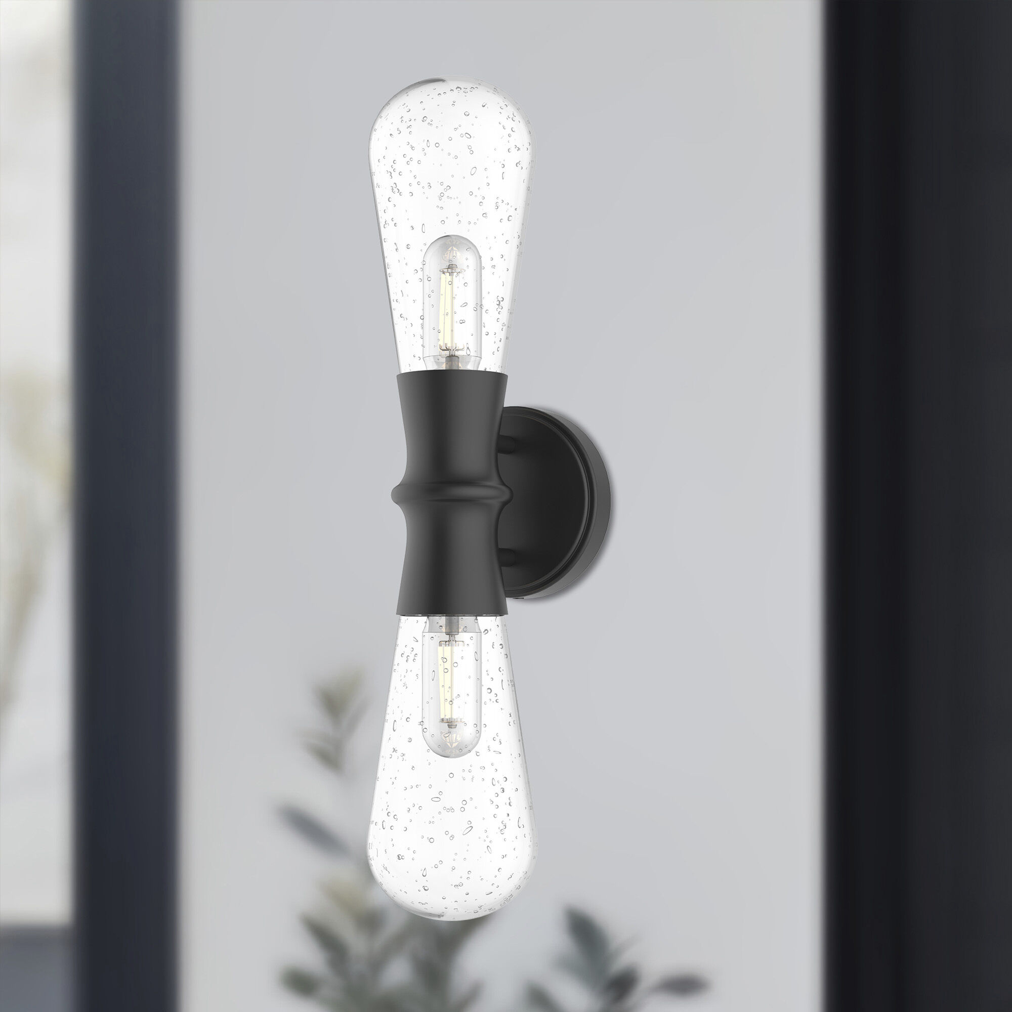 Alora Mood Marcel 2 Light 21.38 inch Textured Black Exterior Wall Sconce