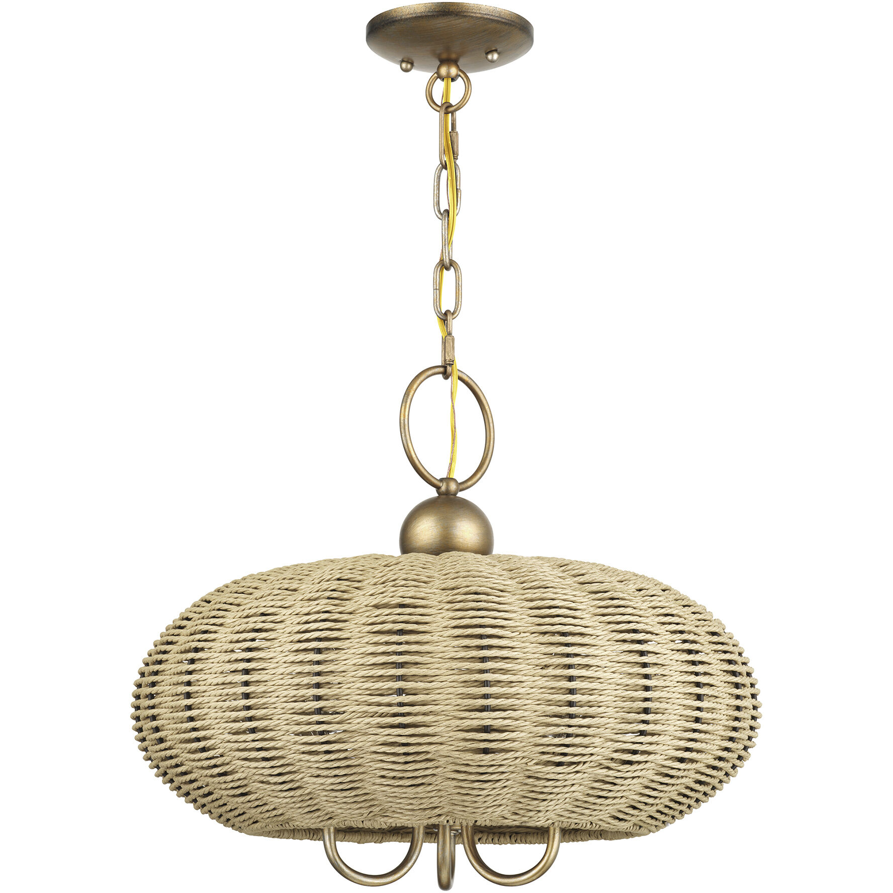 Summervine 3 Light 18 inch Antique Gold Leaf Pendant Chandelier Ceiling Light