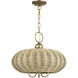 Summervine 3 Light 18 inch Antique Gold Leaf Pendant Chandelier Ceiling Light