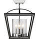 Mercer 11.75 inch 60.00 watt Matte Black/Chrome Chandelier Ceiling Light, Convertible