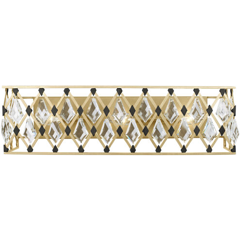 Windsor 3 Light 23.75 inch French Gold and Matte Black Bath Vanity Wall Light