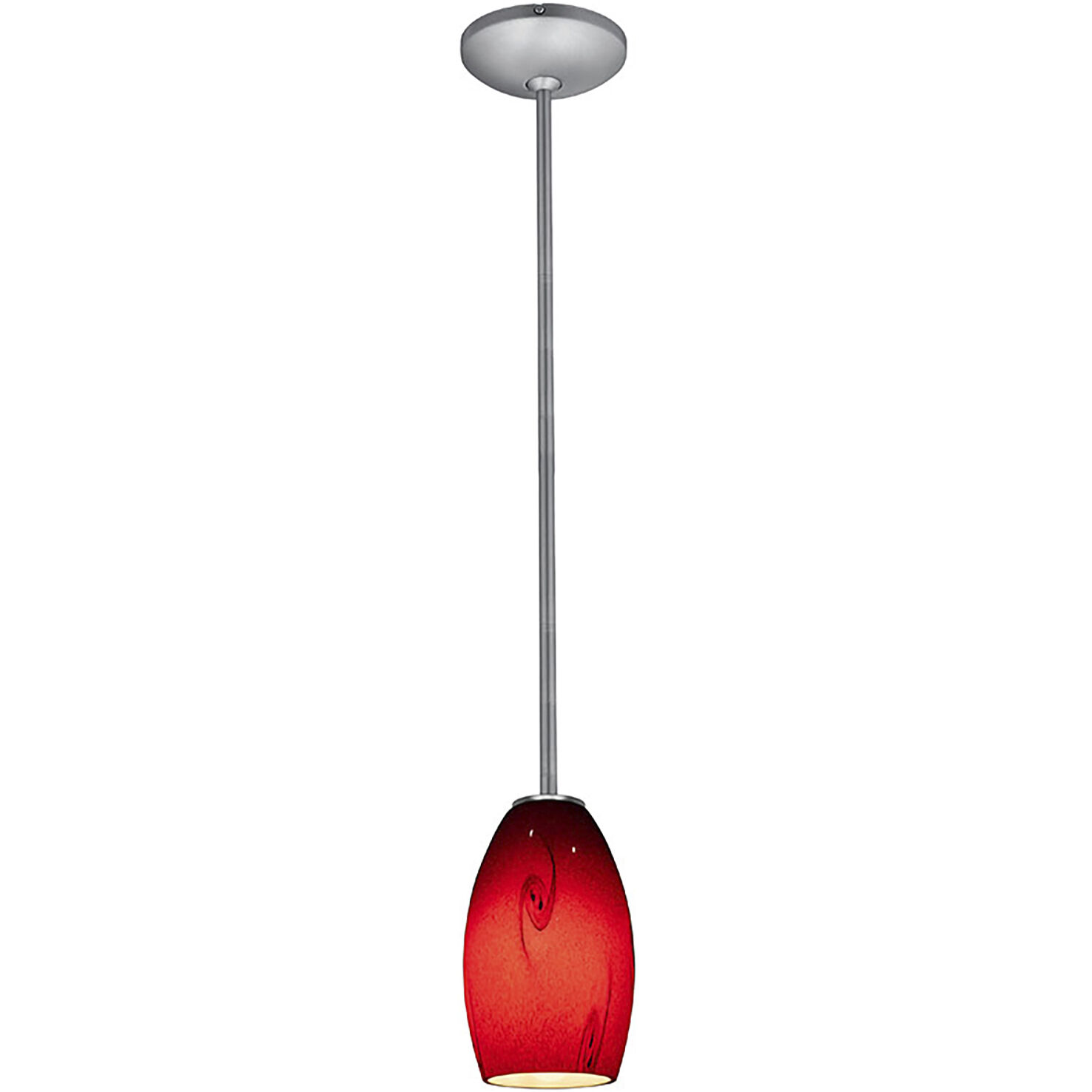 Merlot 1 Light 3.5 inch Brushed Steel Pendant Ceiling Light