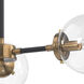 Boudreaux 3 Light 26 inch Matte Black with Antique Gold Chandelier Ceiling Light