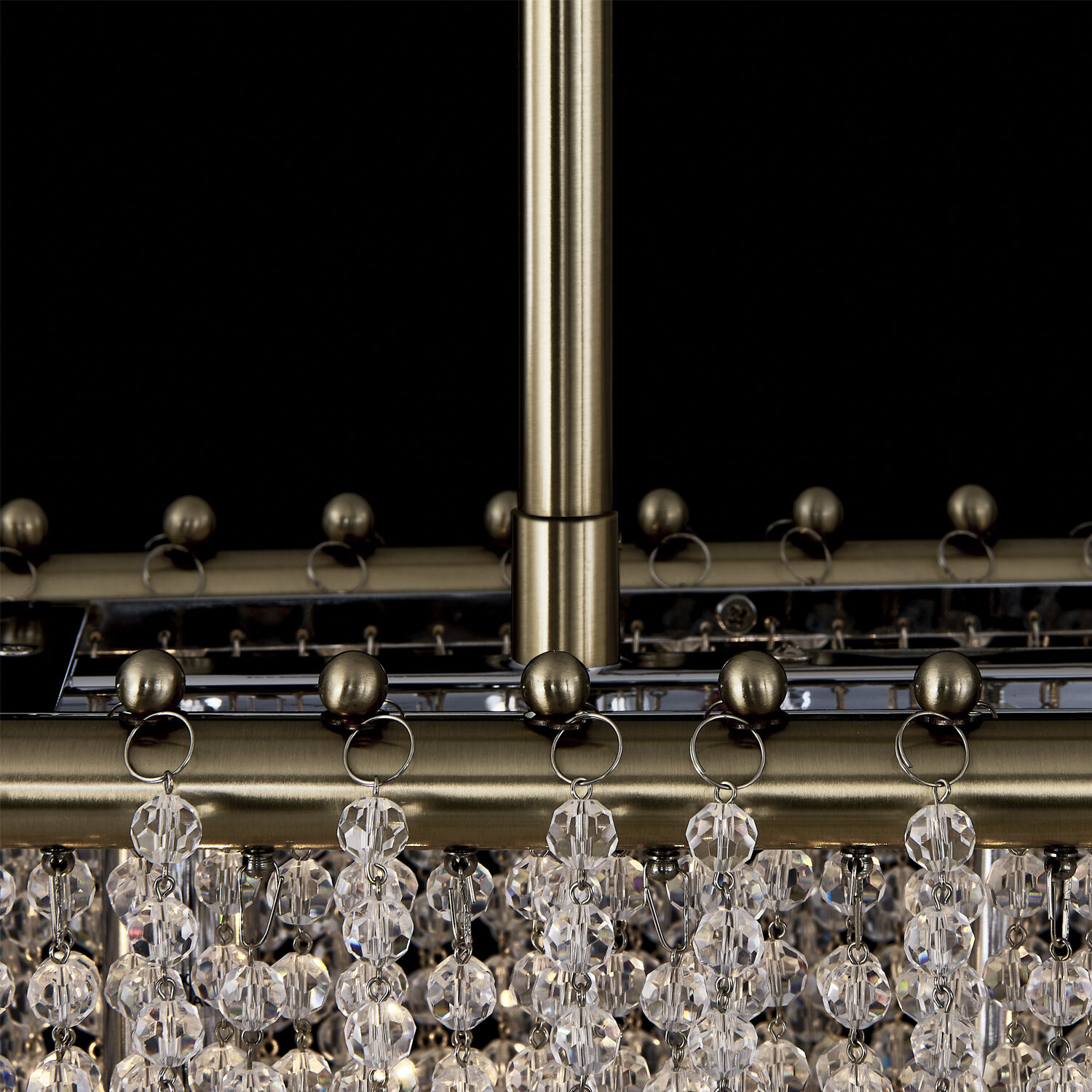 Farfalle 9 Light 9 inch Brushed Champagne Gold Linear Pendant Ceiling Light