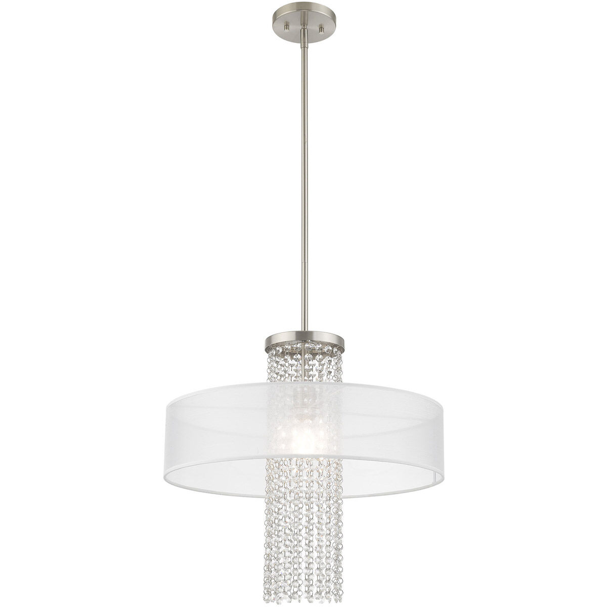 Bella Vista 1 Light 20 inch Brushed Nickel Pendant Chandelier Ceiling Light