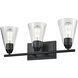 Louisbourg 3 Light 21.75 inch Ebony Bath Vanity Wall Light