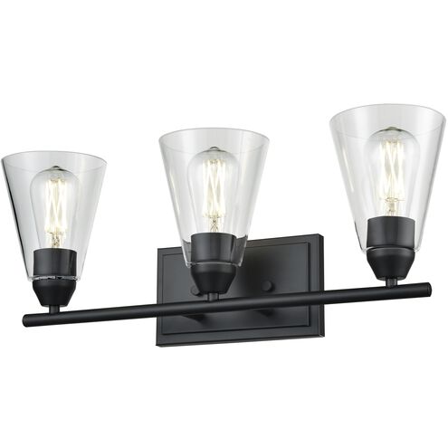 Louisbourg 3 Light 21.75 inch Ebony Bath Vanity Wall Light