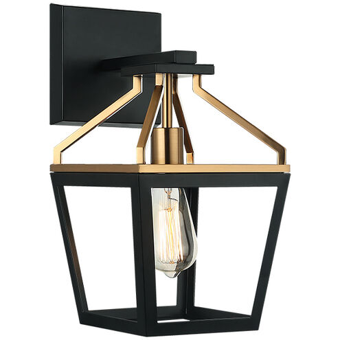 Mavonshire Wall Sconce Wall Light in Black and Aged Gold Brass