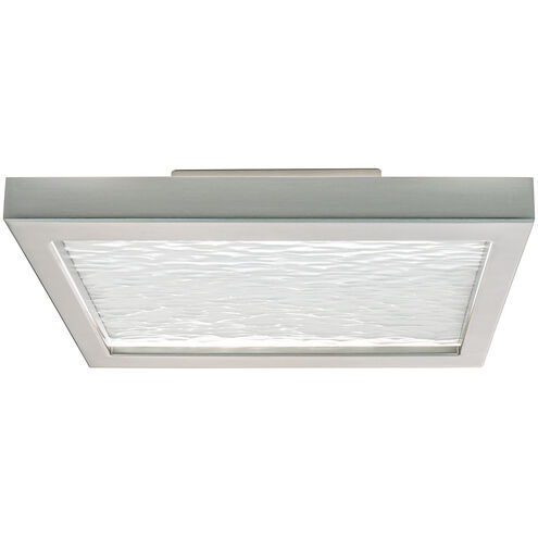 For-Square LED 12 inch Brushed Nickel with White Flush Mount Ceiling Light in Wrinkle Pattern