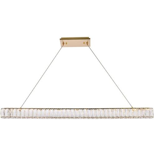 Monroe 1 Light 47 inch Gold Linear Pendant Ceiling Light