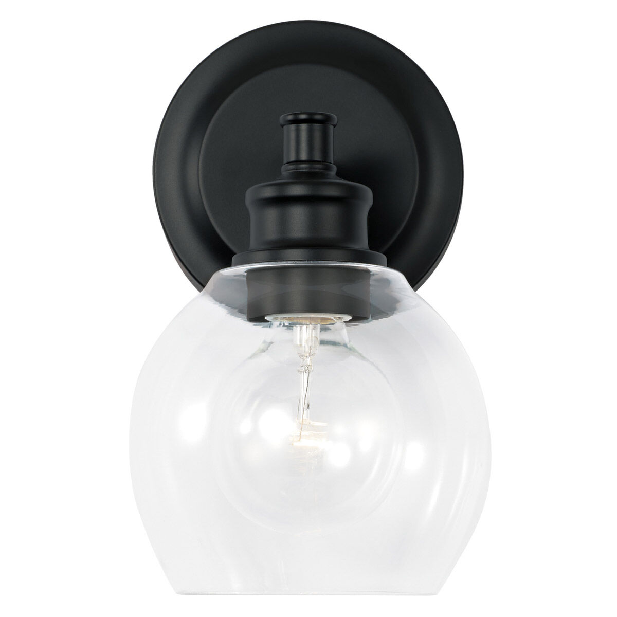 Mid Century 1 Light 6 inch Matte Black Sconce Wall Light