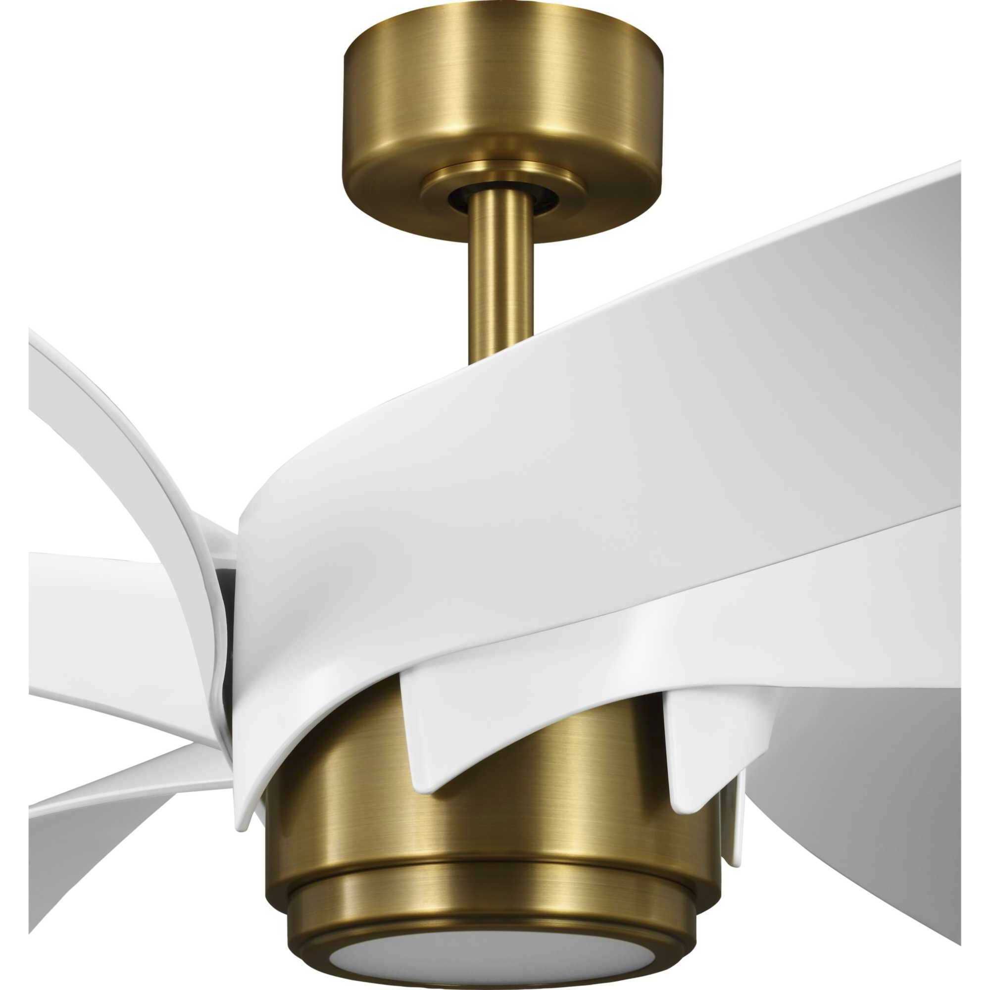 Insigna 72 inch Vintage Brass with Matte White Blades Ceiling Fan