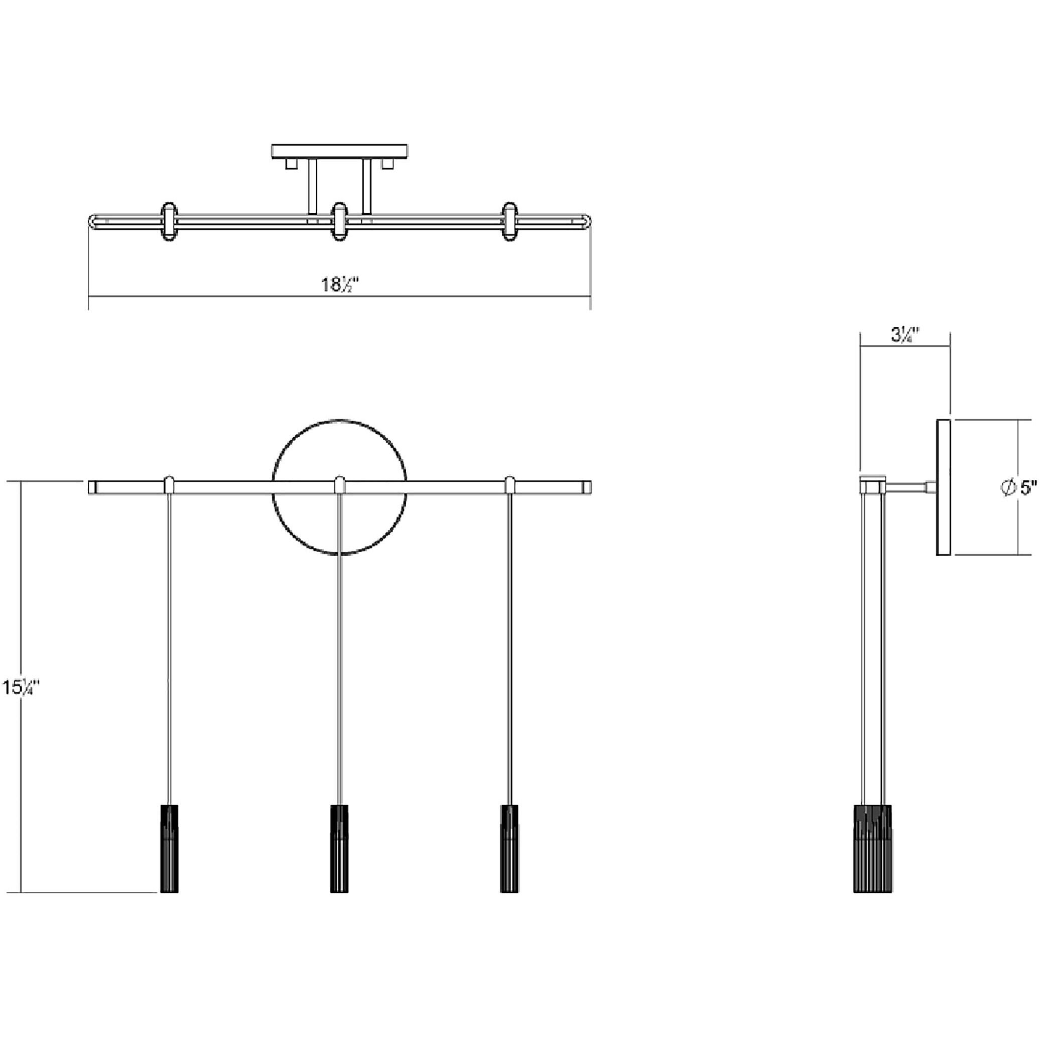 Suspenders LED 19 inch Satin Black ADA Sconce Wall Light