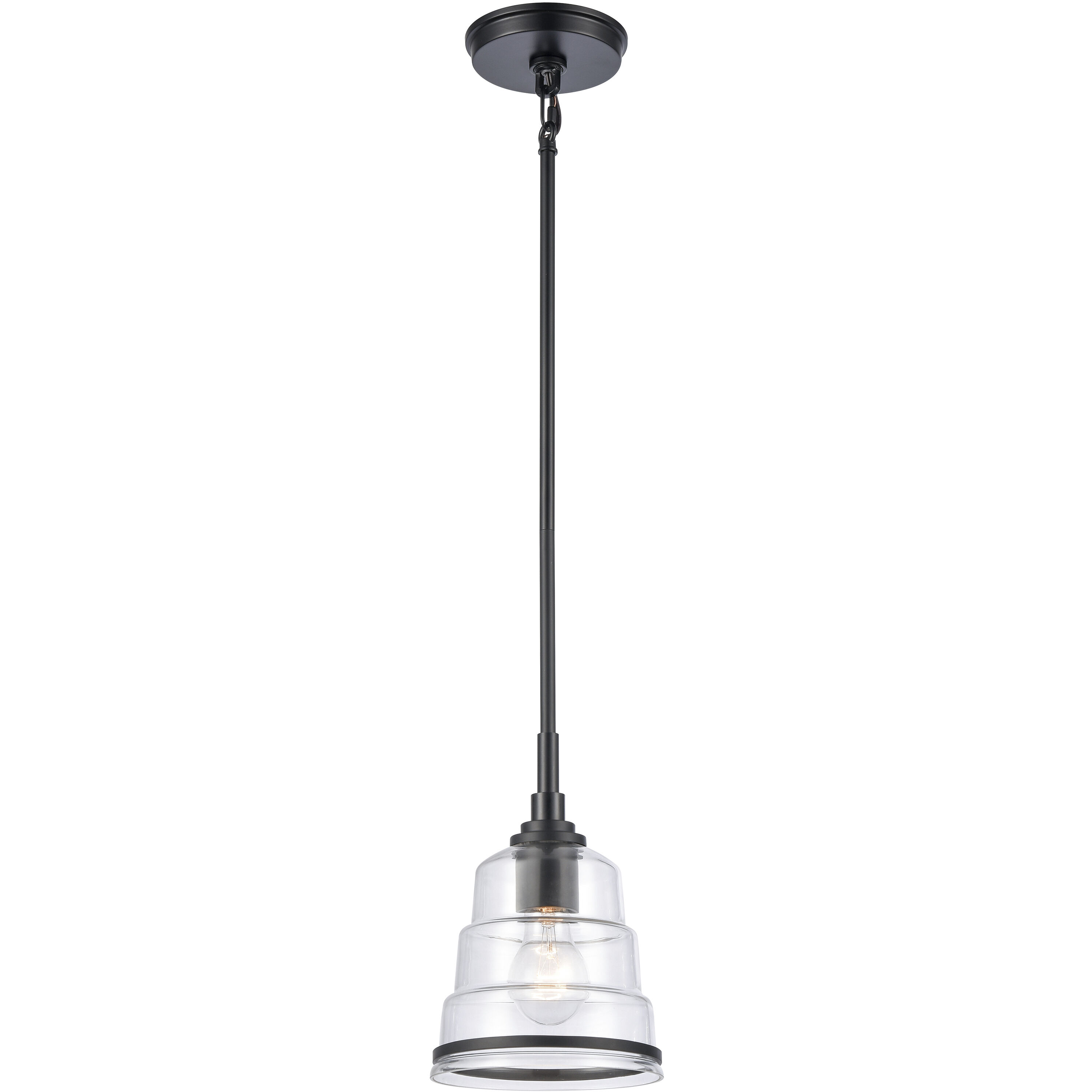 Boyer 1 Light 6.5 inch Matte Black Mini Pendant Ceiling Light
