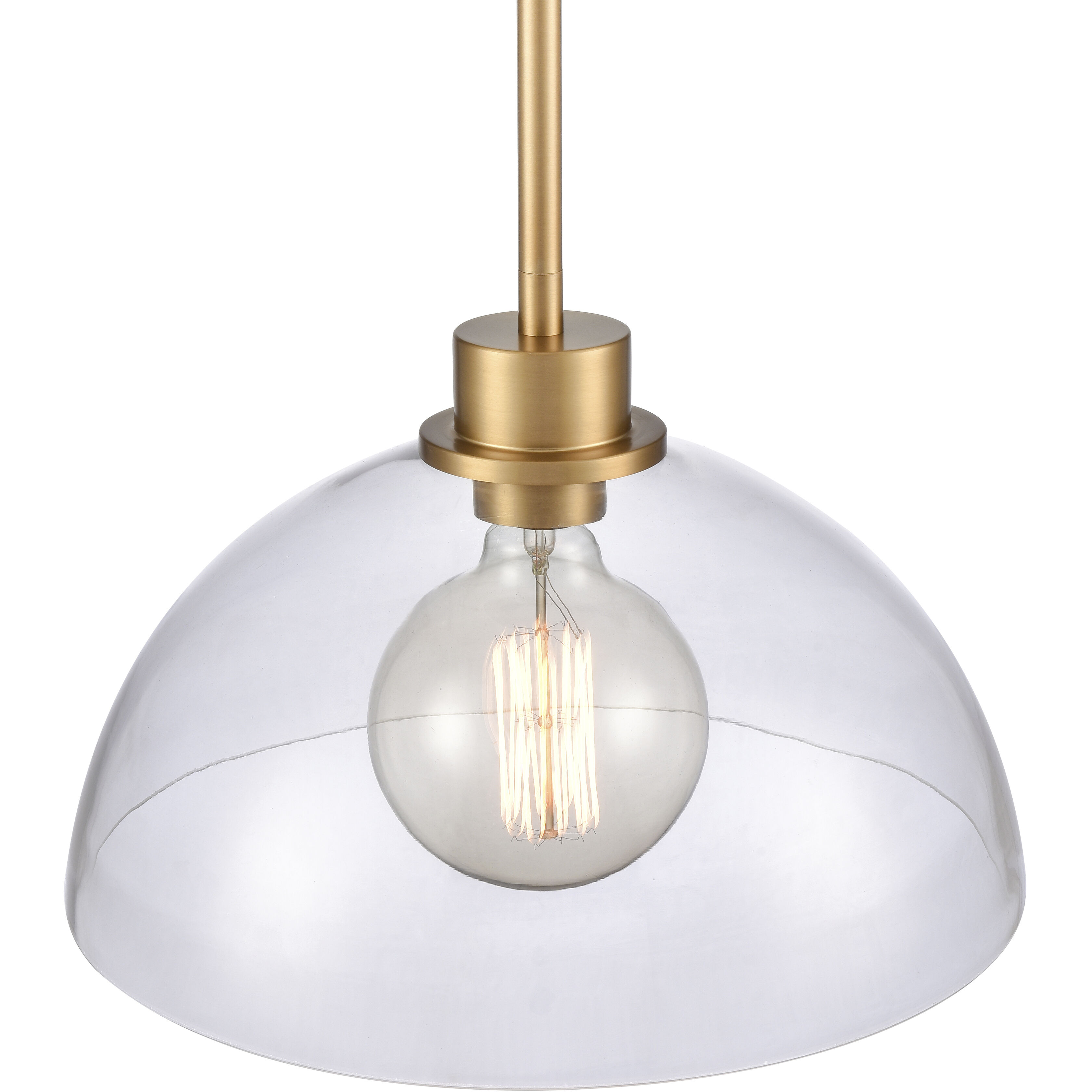 Julian 1 Light 14 inch Brushed Gold Pendant Ceiling Light