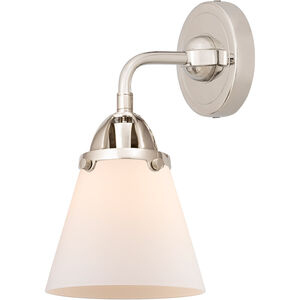 Nouveau 2 Small Cone LED 6.25 inch Polished Nickel Sconce Wall Light in Matte White Glass