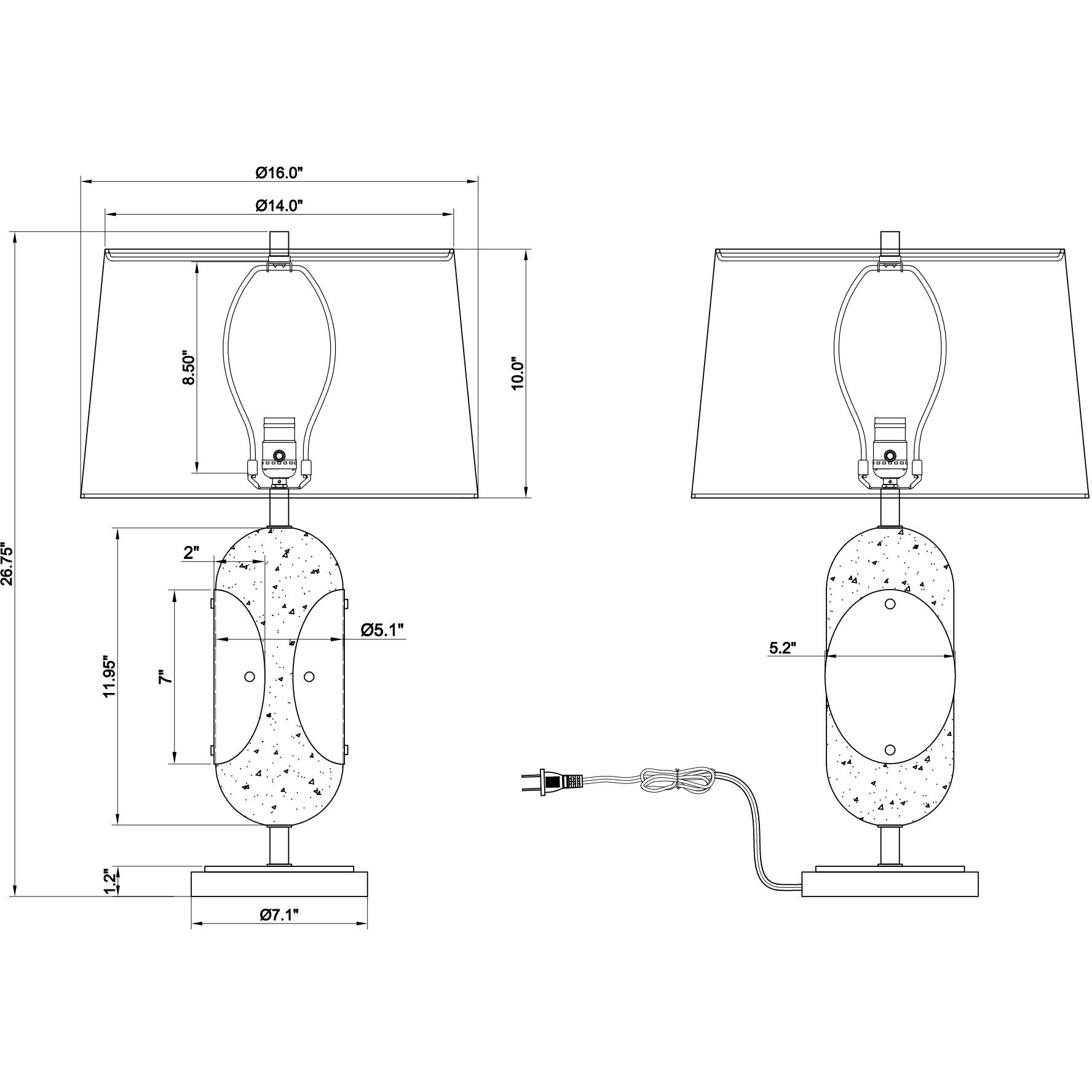Ovaro 26.75 inch 150.00 watt White Table Lamp Portable Light
