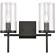 Oakland 2 Light 13.5 inch Black Vanity Light Wall Light