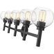 Sutton 5 Light 39.5 inch Matte Black Vanity Wall Light