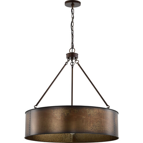 Kettle 5 Light 30 inch Weathered Brass Pendant Ceiling Light