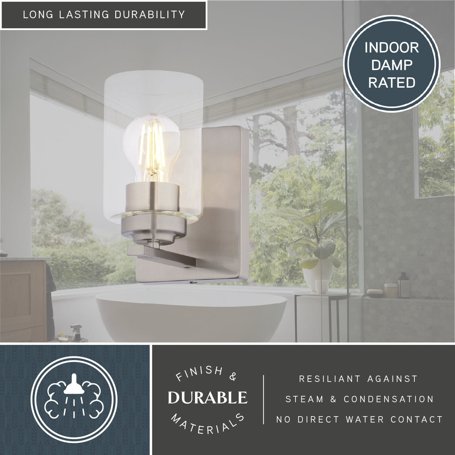 Park Ridge 1 Light 4.75 inch Satin Nickel Bathroom Light Wall Light